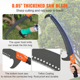 Chainsaws: VEVOR Manual Pole Saw, 2.24 m-8.24 m Extendable Tree Pruner, Sharp Steel Blade and Scissors High Branches Trimming, Branch Trimmer with Lightweight 8 Fiberglass Handles, for Pruning Palms and Shrubs