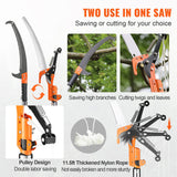 Chainsaws: VEVOR Manual Pole Saw, 2.24 m-8.24 m Extendable Tree Pruner, Sharp Steel Blade and Scissors High Branches Trimming, Branch Trimmer with Lightweight 8 Fiberglass Handles, for Pruning Palms and Shrubs