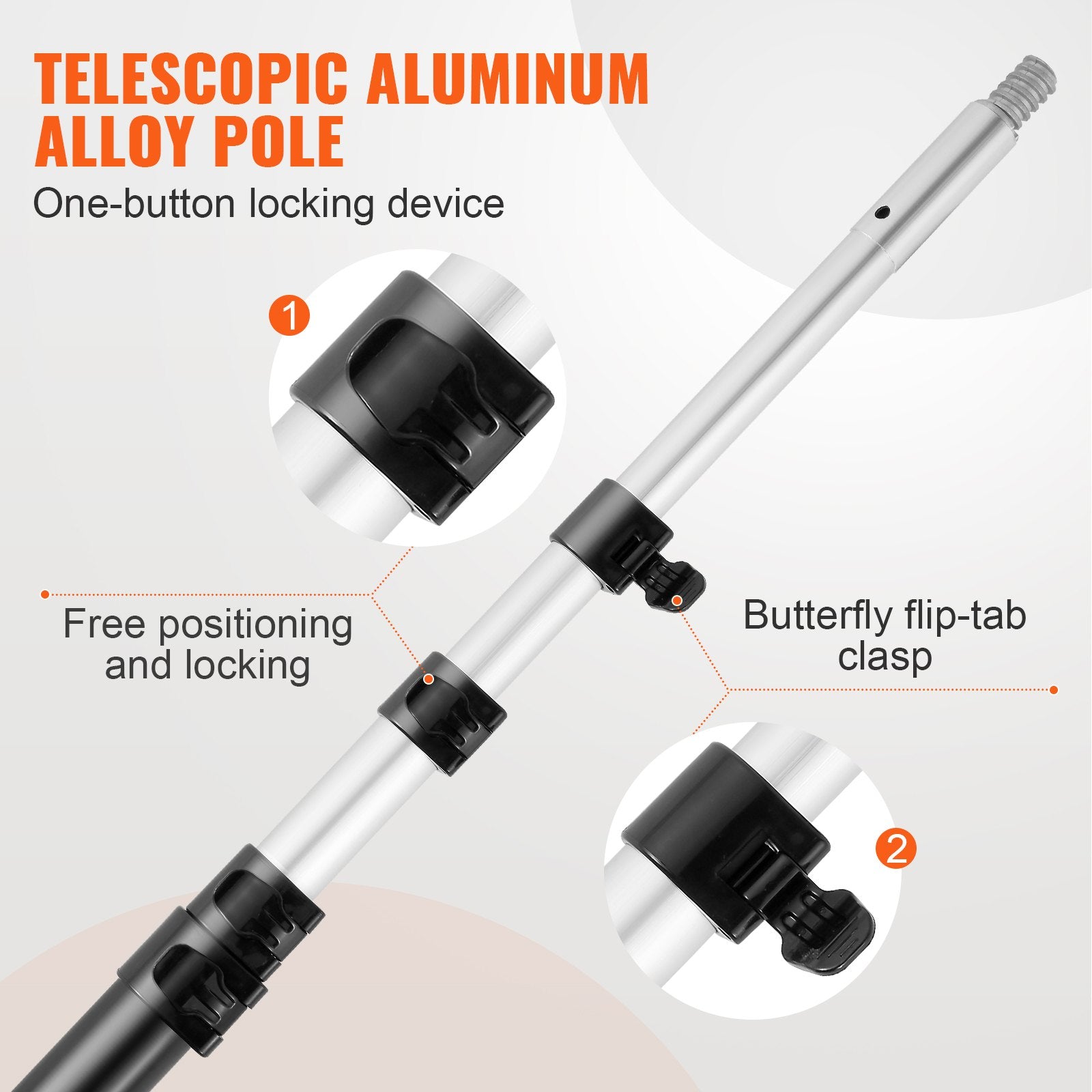 Umbrellas & Sunshades: VEVOR Manual Pole Saw Extendable Tree Pruner 1.5 m-6.1 m Aluminum Alloy Pole