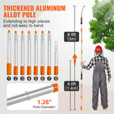 Umbrellas & Sunshades: VEVOR Manual Pole Saw Extendable Tree Pruner 1.4 m-3 m Aluminum Alloy Pole