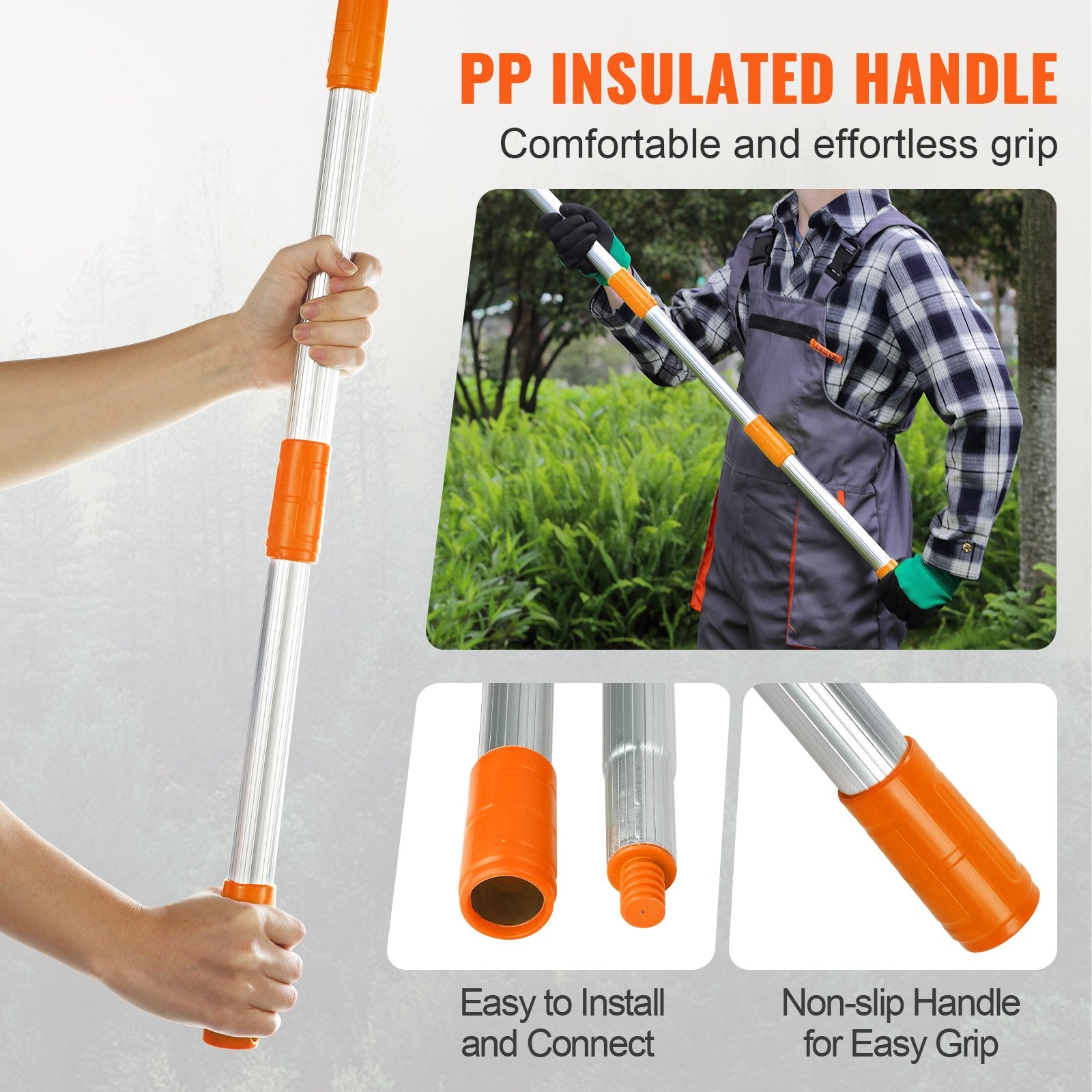 Umbrellas & Sunshades: VEVOR Manual Pole Saw Extendable Tree Pruner 1.4 m-3 m Aluminum Alloy Pole