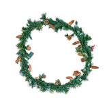 Christmas Wreaths & Garlands: VEVOR Christmas Garland, 2750mm Artificial Christmas Garland with Light String, Faux Greenery Decoration with Berry Clusters, Pine Needles, Pine Cones, Realistic Xmas Collection for Mantel Fireplace