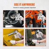 Cleaning & Care: VEVOR Pistol Grip Grease Gun, 3500 PSI, 4 OZ / 120 CC Capacity Heavy Duty Professional Grease Gun, with 11.65 Inch Flexible Hose 2 Black Flat Couplers, 1 Reinforced Nozzle, and 2 Rigid Metal Pipes