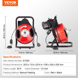 Gardening Tools: VEVOR Drain Cleaner Machine 50FT x 1/2Inch Manual Feed Snake Auger with 4 Cutter