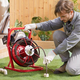 Automotive Repair & Speciality Tools: VEVOR Drain Cleaner Machine Drain Auger 50FT x 3/8 Inch Manual Feed & 4 Cutters