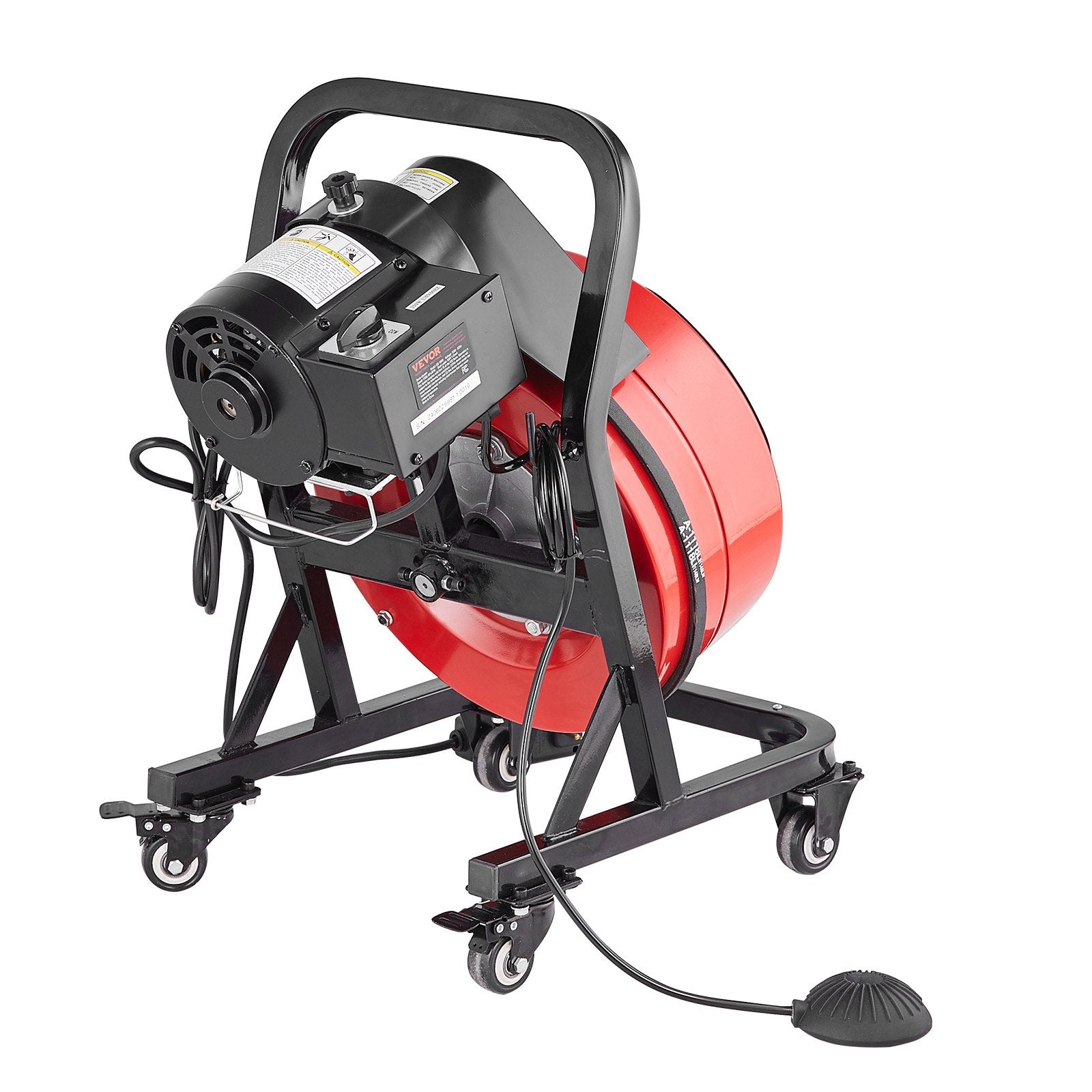 Gardening Tools: VEVOR Drain Cleaner Machine 50FT x 1/2 Inch Manual Feed Snake Auger with Wheels