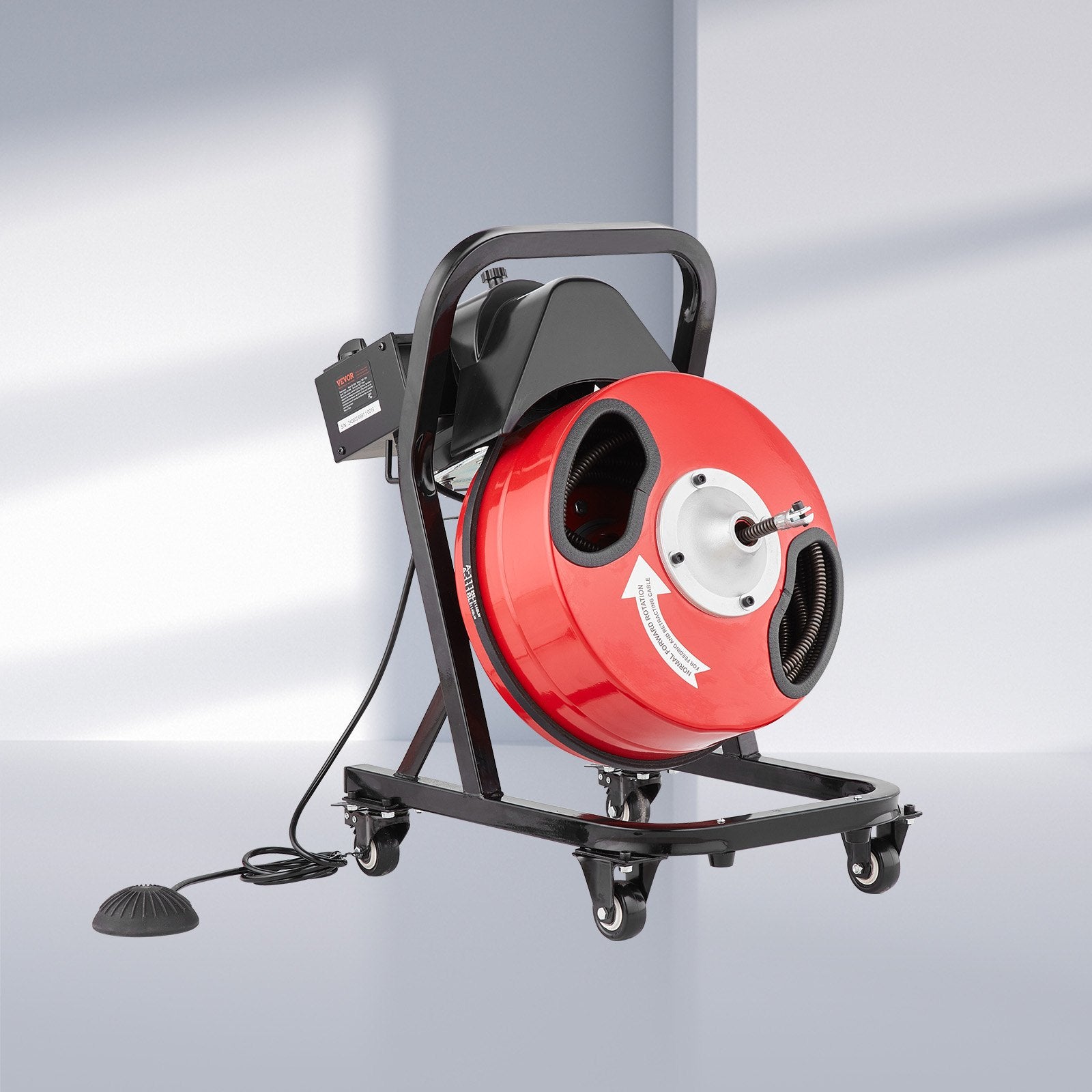 Gardening Tools: VEVOR Drain Cleaner Machine 50FT x 1/2 Inch Manual Feed Snake Auger with Wheels