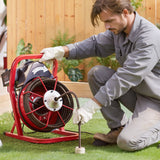 Automotive Repair & Speciality Tools: VEVOR Drain Cleaner Machine Drain Auger 50FT x 1/2 Inch Manual Feed & 4 Cutters
