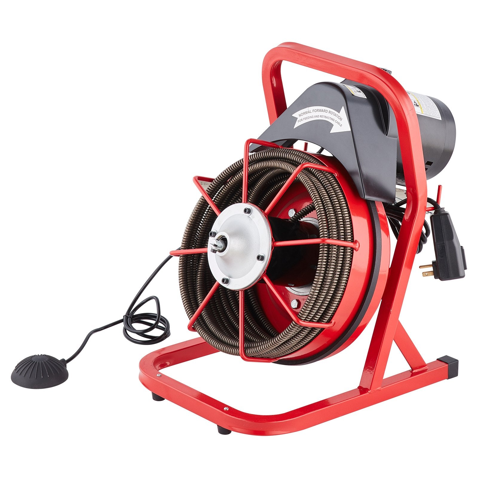 Automotive Repair & Speciality Tools: VEVOR Drain Cleaner Machine Drain Auger 50FT x 1/2 Inch Manual Feed & 4 Cutters