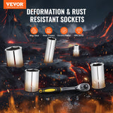 Tool Sockets: VEVOR 121-Piece Mechanics Tool Set 1/4" 3/8" 1/2" Drive Sockets SAE and Metric