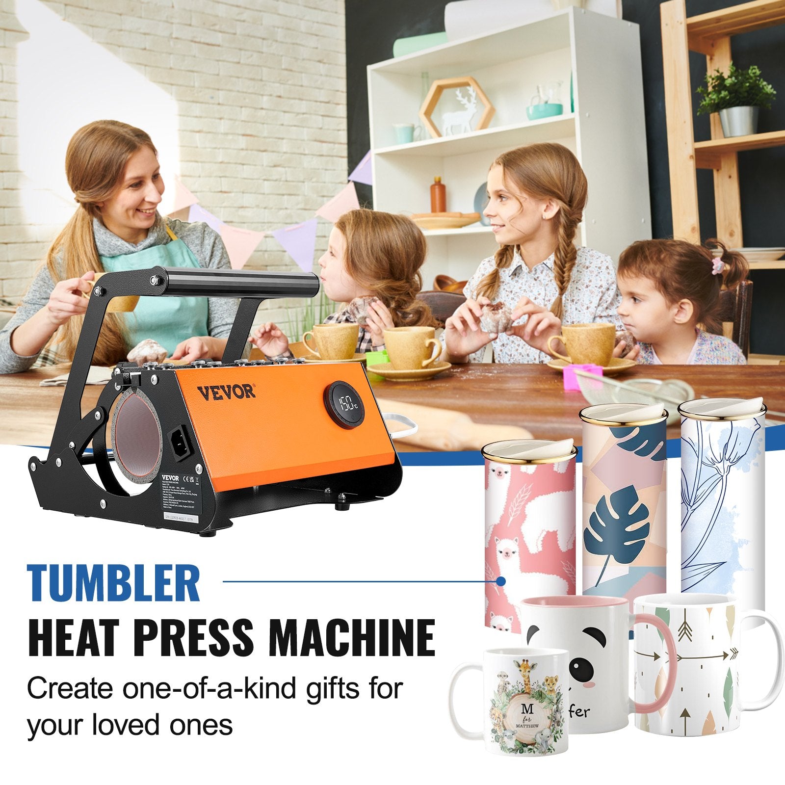 Disposable Cups: VEVOR Mug Heat Press Tumbler Heat Press Machine Sublimation Printing 11-30oz Cup