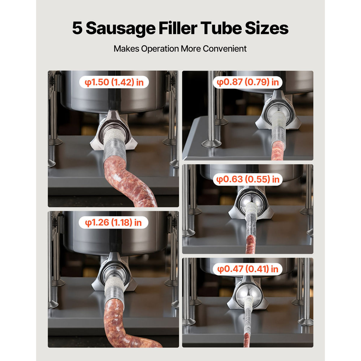 Manual Sausage Stuffer, 22 LBS / 10 L Vertical Meat Stuffer, Dual-Speed Sausage Casing Meat Filling Machine, Stainless Steel Heavy Duty Filler with 5 Stuffing Tubes, for Commercial & Home Use