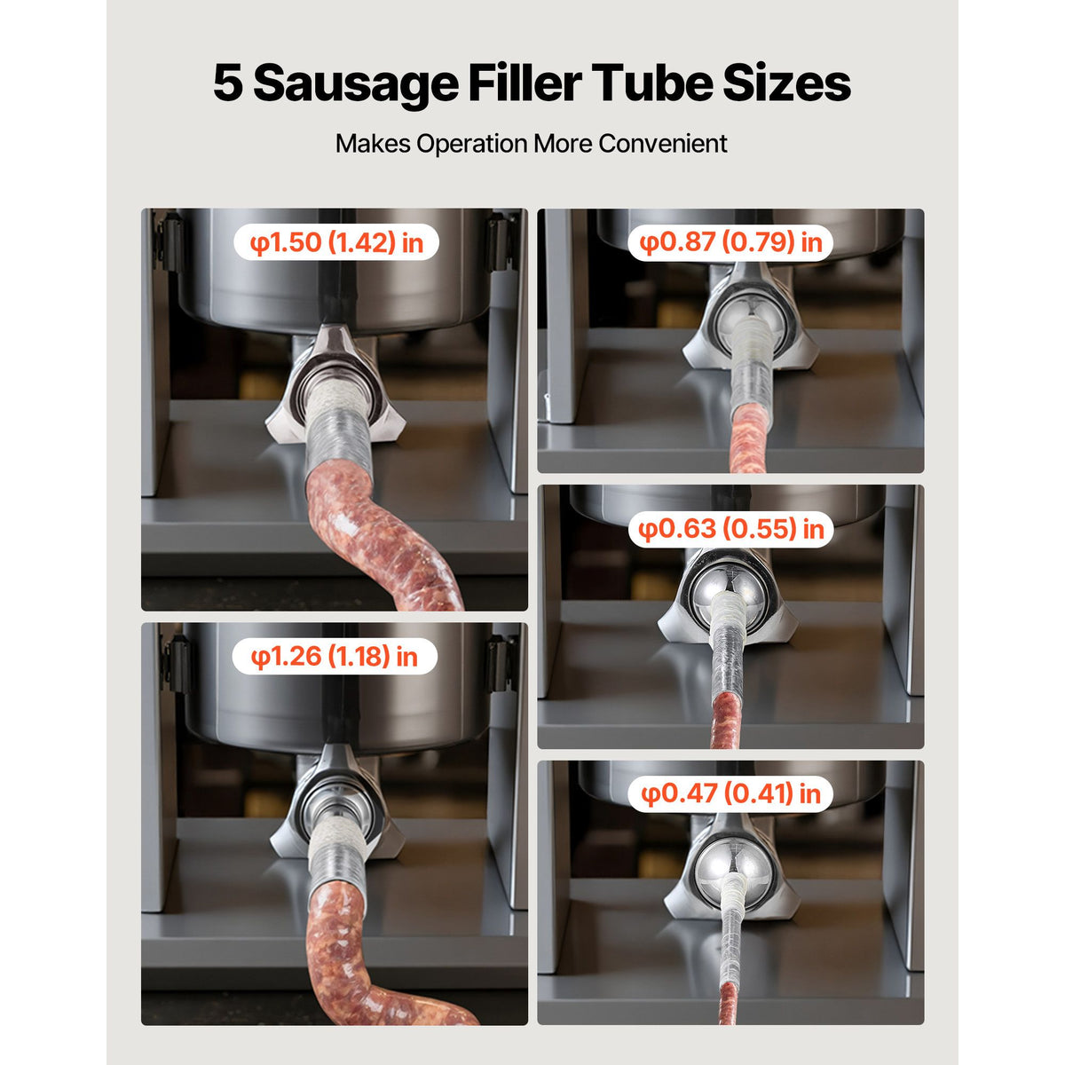 Manual Sausage Stuffer, 11 LBS / 5 L Vertical Meat Stuffer, Dual-Speed Sausage Casing Meat Filling Machine, Stainless Steel Heavy Duty Filler with 5 Stuffing Tubes, for Commercial & Home Use