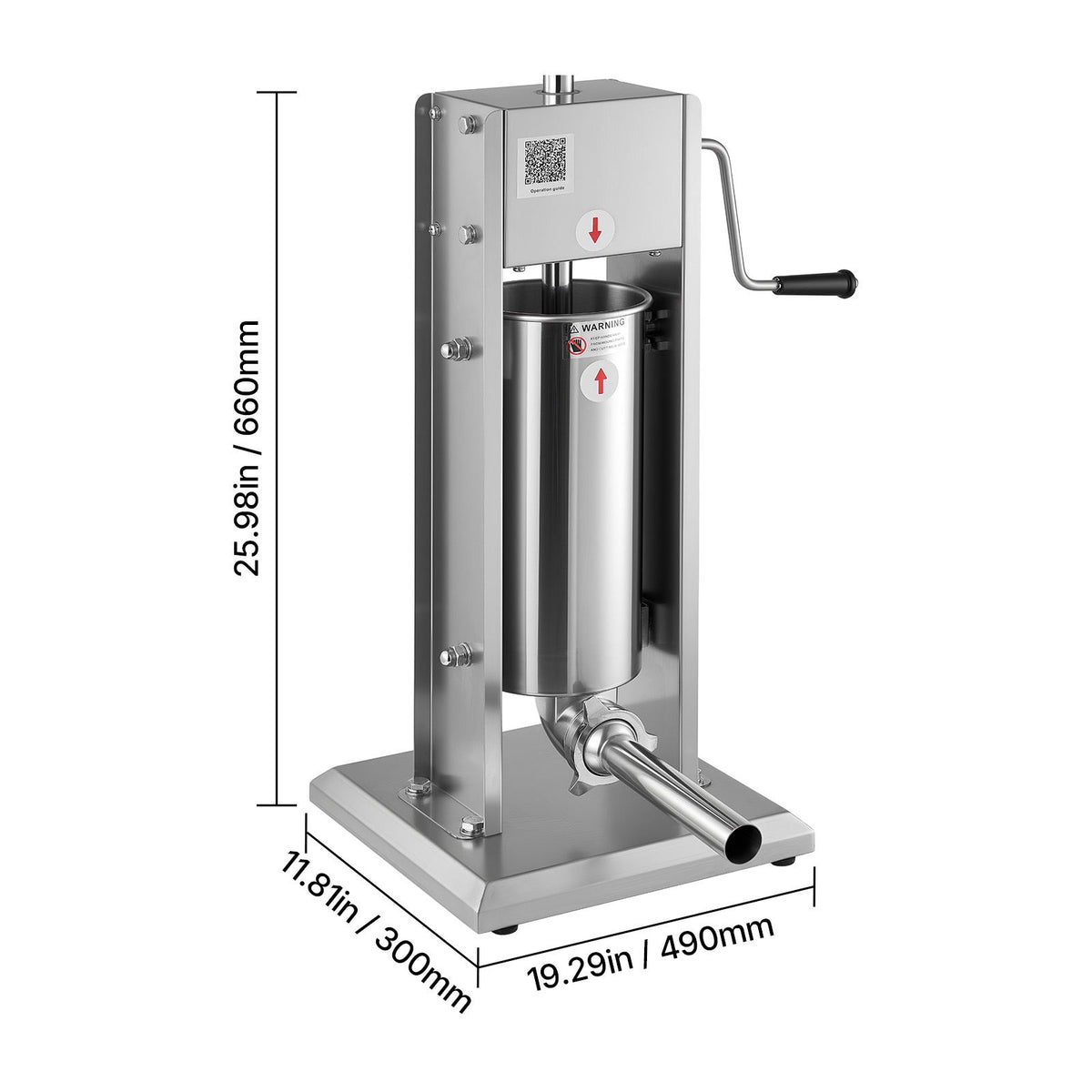 Manual Sausage Stuffer, 11 LBS / 5 L Vertical Meat Stuffer, Dual-Speed Sausage Casing Meat Filling Machine, Stainless Steel Heavy Duty Filler with 5 Stuffing Tubes, for Commercial & Home Use
