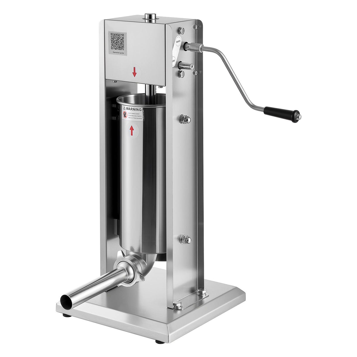Manual Sausage Stuffer, 11 LBS / 5 L Vertical Meat Stuffer, Dual-Speed Sausage Casing Meat Filling Machine, Stainless Steel Heavy Duty Filler with 5 Stuffing Tubes, for Commercial & Home Use