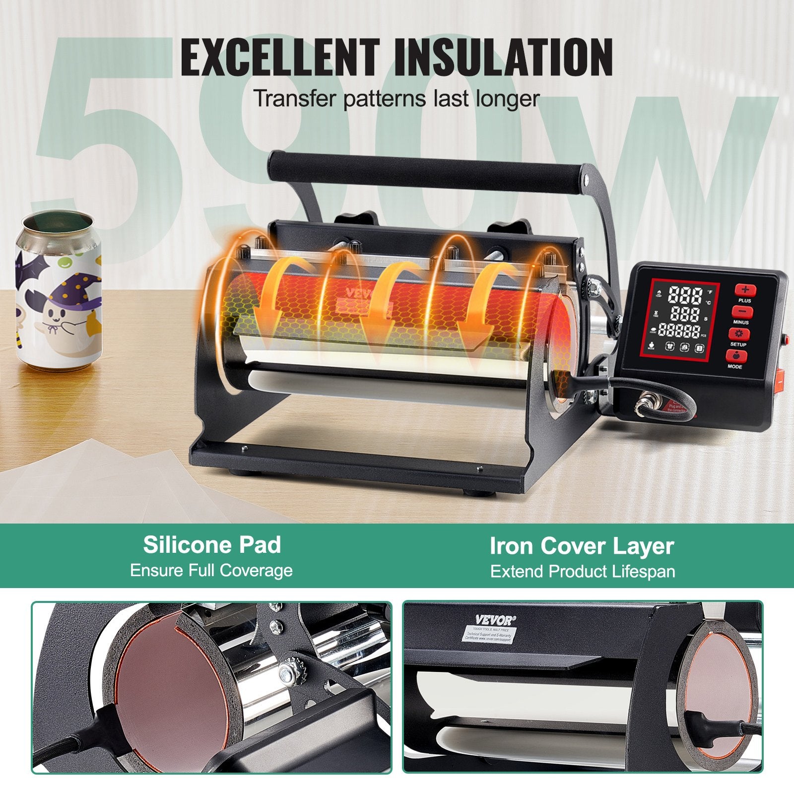Tumbler Heat Press Machine 11-30oz Mug Press Sublimation Tumblers Black