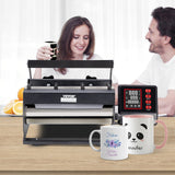Coffee Machines & Accessories: VEVOR Tumbler Heat Press Machine 11-30oz Mug Press Sublimation Tumblers Black