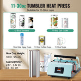 Disposable Cups: VEVOR Tumbler Heat Press Machine 11-30oz Mug Press Sublimation Tumblers Green