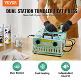 Coffee Machines & Accessories: VEVOR Tumbler Heat Press Machine 2 Station Heaters 11-30oz Mug Press Sublimation