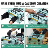Coffee Machines & Accessories: VEVOR Tumbler Heat Press Machine 2 Station Heaters 11-30oz Mug Press Sublimation