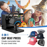 Coffee Machines & Accessories: VEVOR Hat Heat Press Cap Heat Press Machine 4 Heating Pads Sublimation Transfer