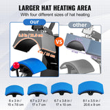 Coffee Machines & Accessories: VEVOR Hat Heat Press Cap Heat Press Machine 4 Heating Pads Sublimation Transfer