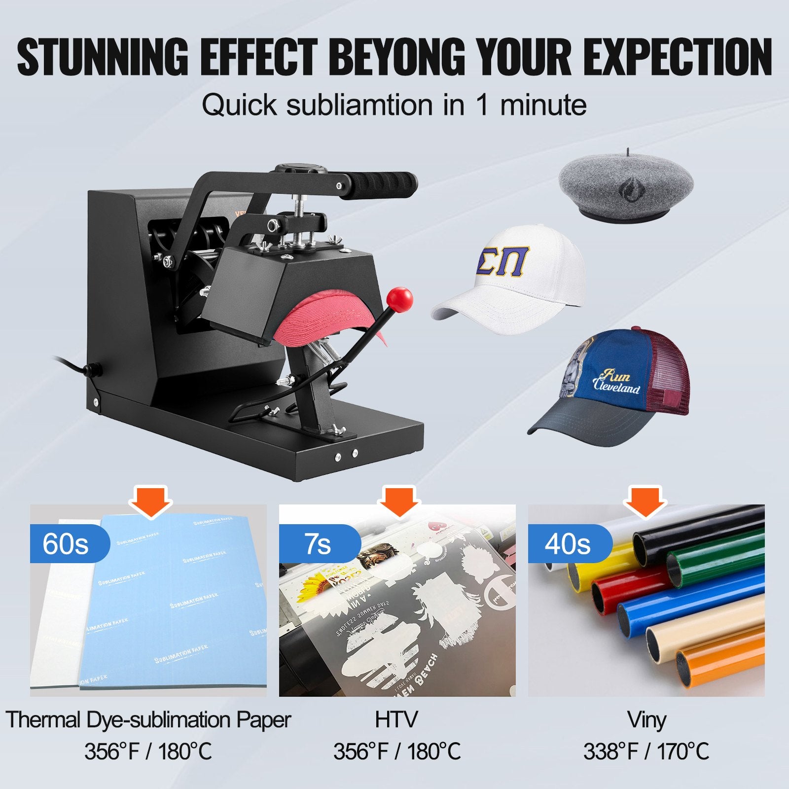 Hat Heat Press Cap Heat Press Machine 4 Heating Pads Sublimation Transfer