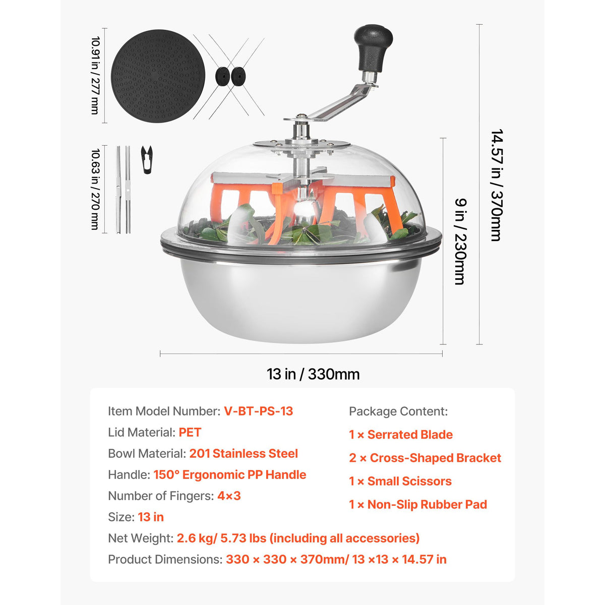 Bud Leaf Bowl Trimmer, 335 mm Manual Bud Trimmer, with Sharp Stainless Steel Blades, Visual Cutting, Wet & Dry Hydroponic Cutting Machine, Twisted Spin Cut for Plants Leaves Buds Flowers