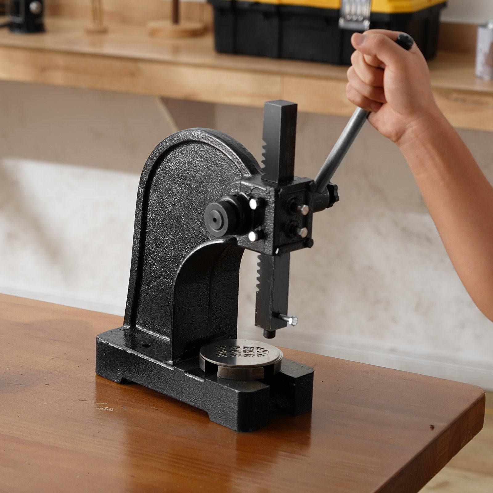 Saw Accessories: VEVOR Arbor Press, 1 Ton Manual Arbor Press, 5.9" Maximum Height, Cast Iron Heavy-duty Manual Desktop Arbor Press, Precision Hand Press for Stamping, Bending, Stretching, Forming