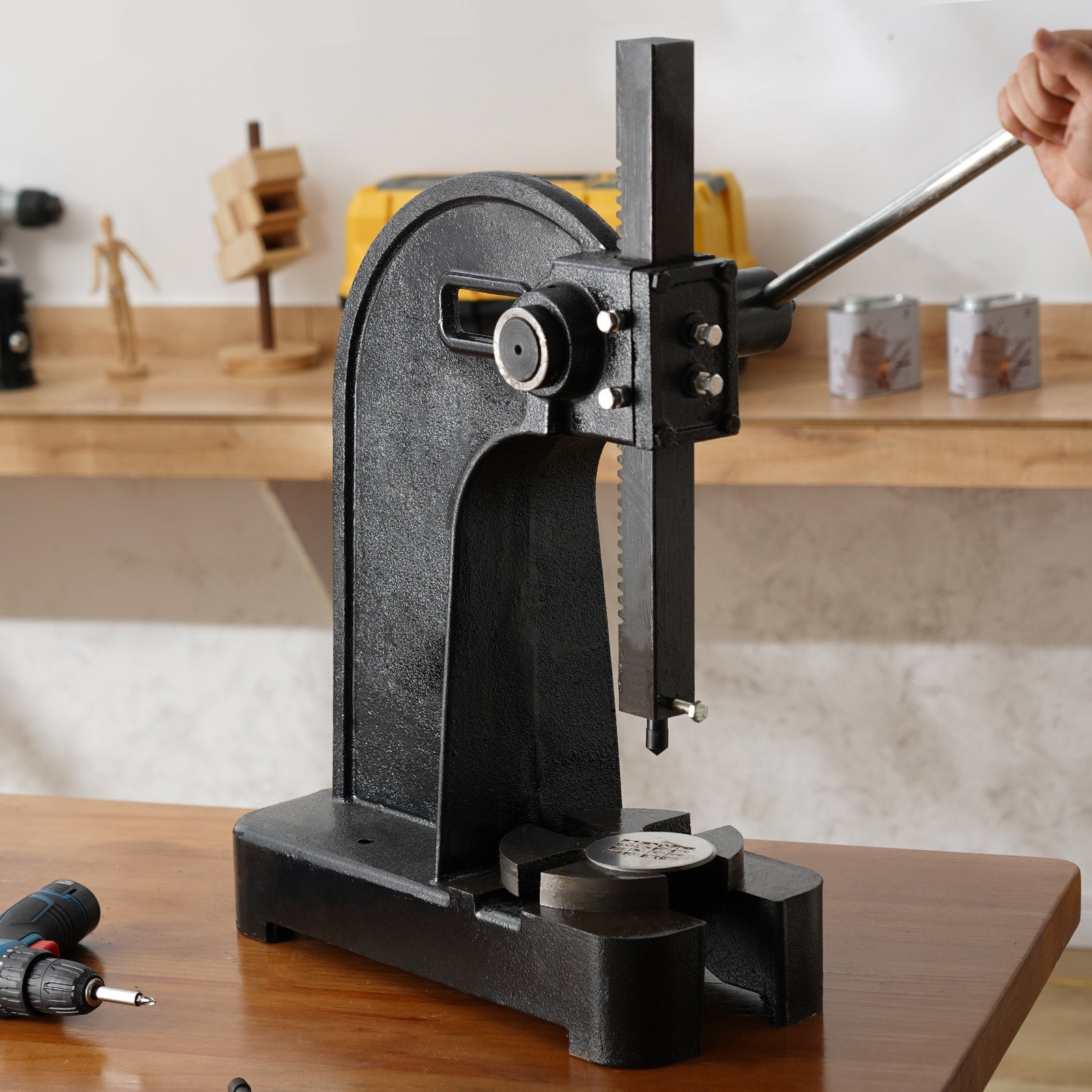 Saw Accessories: VEVOR Arbor Press, 3 Ton Manual Arbor Press, 30.99" Maximum Height, Cast Iron Heavy-duty Manual Desktop Arbor Press, Precision Hand Press for Stamping, Bending, Stretching, Forming