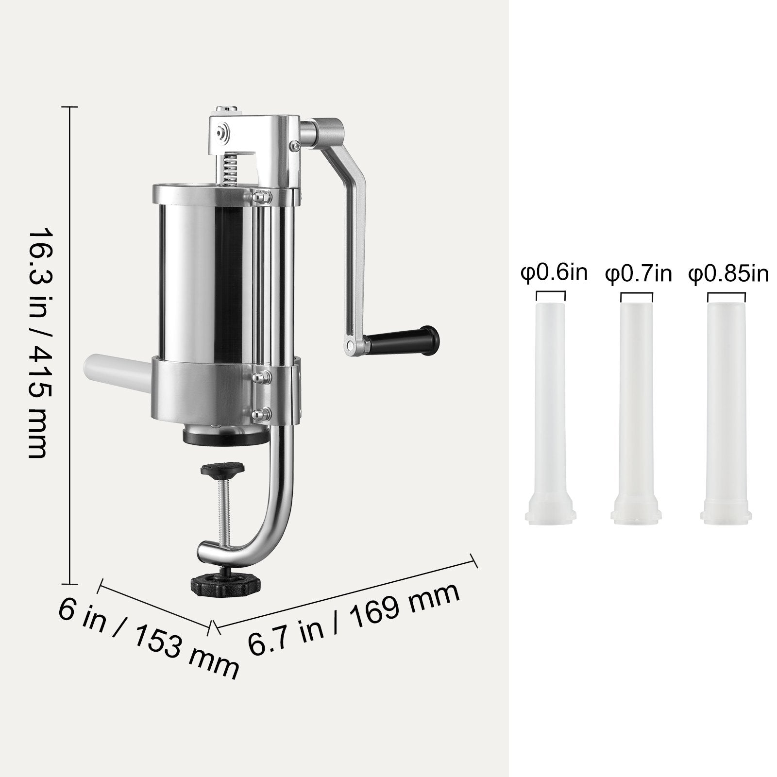 Sausage Stuffer 2.5LBS/1.5L Capacity Homemade Sausage Maker Stainless Steel