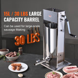 Speciality Appliances: VEVOR Manual Sausage Stuffer 15 L Vertical Sausage Machine 304 Stainless Steel