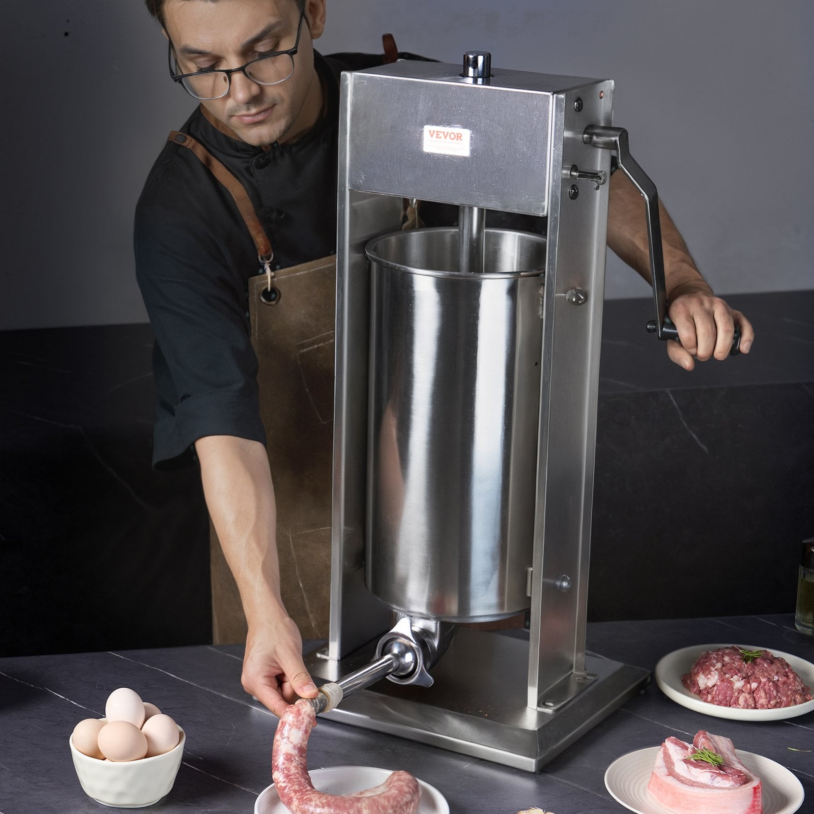 Manual Sausage Stuffer 15 L Vertical Sausage Machine 304 Stainless Steel