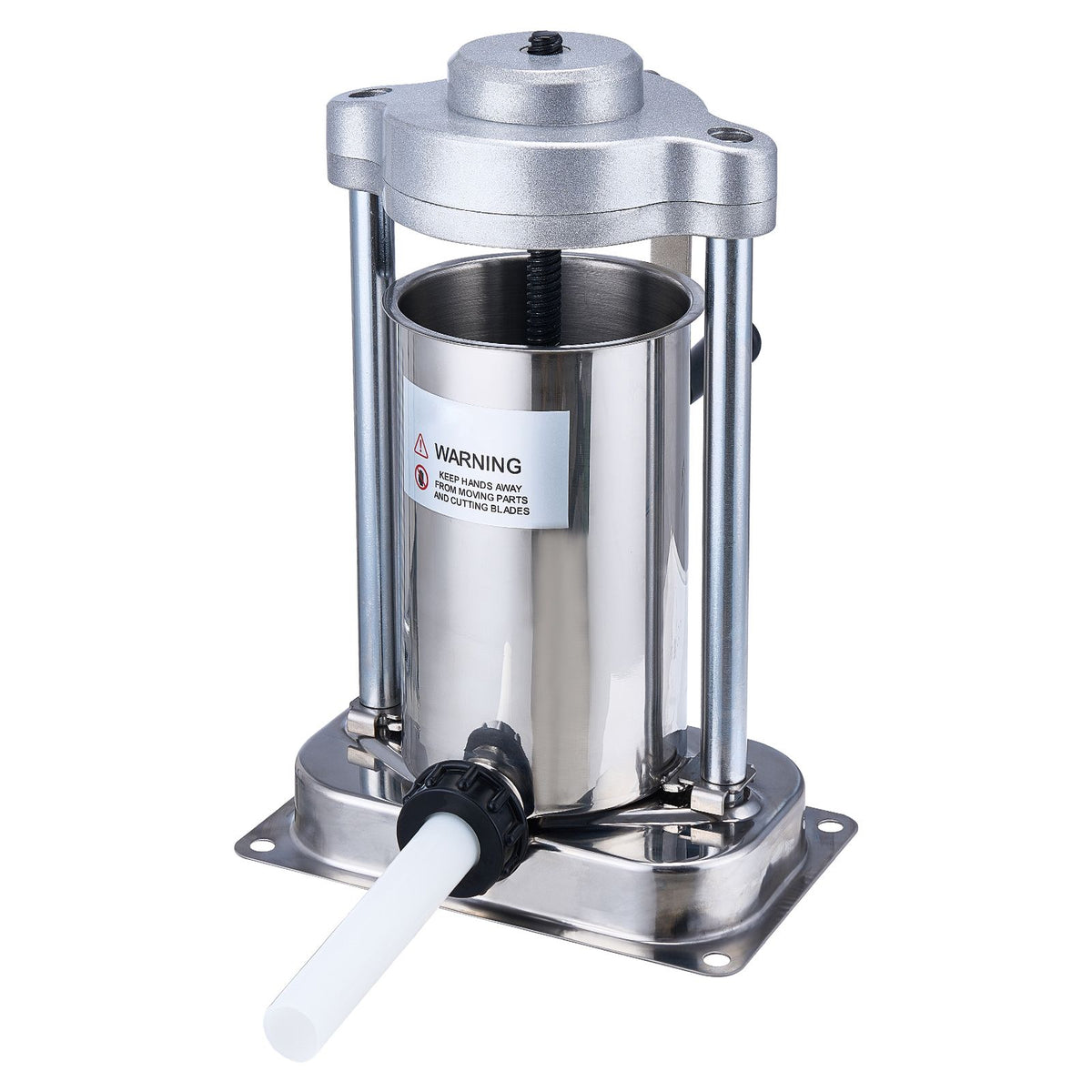 Manual Sausage Stuffer, 2 L / 5 LBS Vertical Sausage Machine with G-type Clamp, Food-Grade 304 Stainless Steel Barrel with 2 Stuffing Tubes, for Home Kitchen Restaurant Commercial