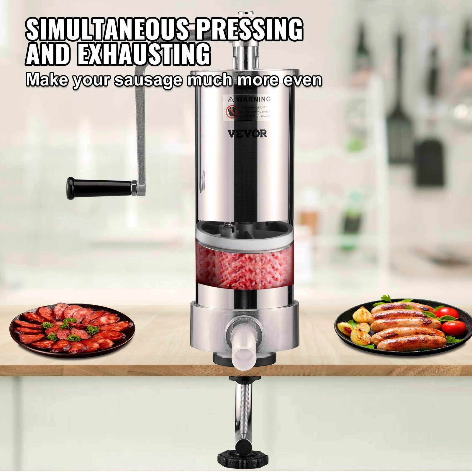 Sausage Stuffer 5LBS/3L Capacity Homemade Sausage Maker Stainless Steel