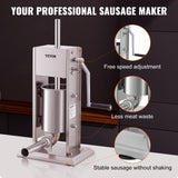 Speciality Appliances: VEVOR Sausage Stuffer 5LBS/3L Capacity Homemade Sausage Maker Stainless Steel