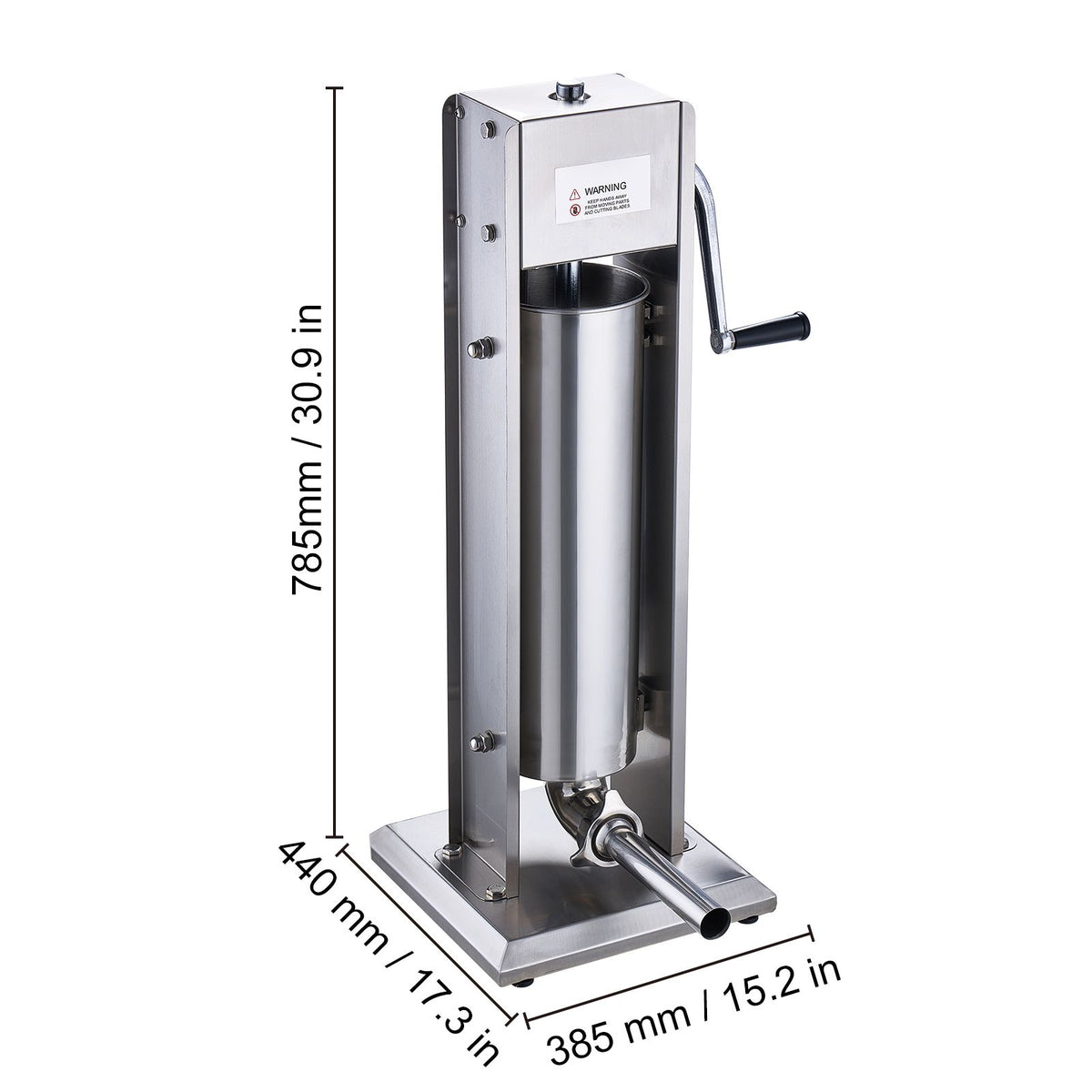 Manual Sausage Stuffer, 7 L / 15 LBS Vertical Sausage Machine, Dual-Speed Meat Stuffer, Made of Food-Grade 304 Stainless Steel, Includes 5 Stuffing Tubes, for Home Kitchen Restaurant Commercial