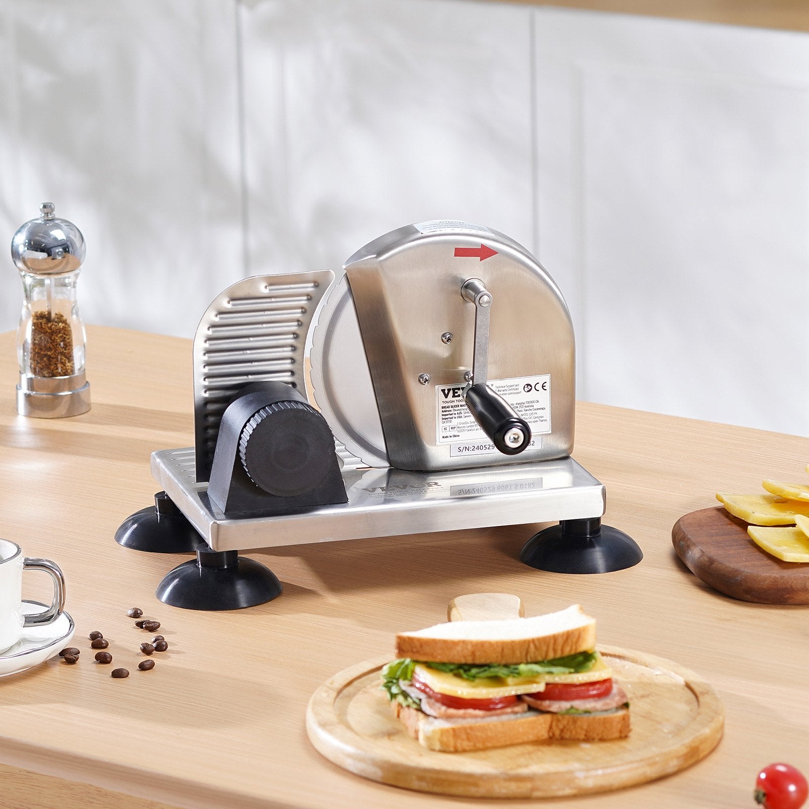 Manual Bread Slicer 0-6" Cheeser Butter Cutting for Kitchen Restaurant