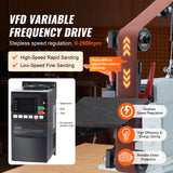 Sanding Accessories: VEVOR Belt Grinder Sander, 72 x 2-Inch Variable Speed Belt Polisher with VFD, 1500W 2HP Polishing Grinding Machine with 3 Grinding Moulds & 3PCS Sanding Belts for Metalworking, Knife Making