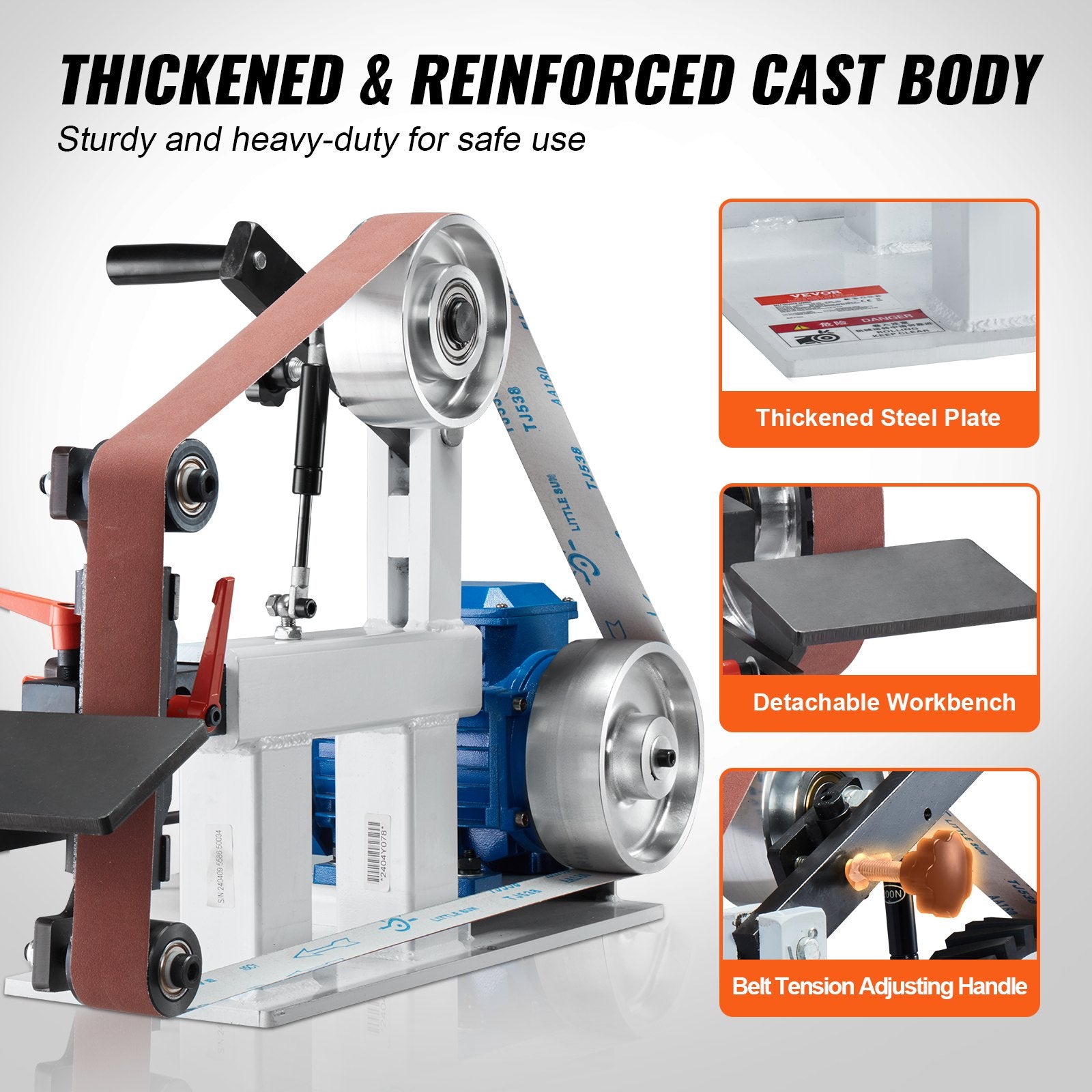 Sanding Accessories: VEVOR Belt Grinder Sander, 72 x 2-Inch Variable Speed Belt Polisher with VFD, 1500W 2HP Polishing Grinding Machine with 3 Grinding Moulds & 3PCS Sanding Belts for Metalworking, Knife Making