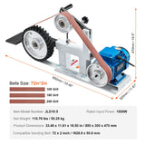 Sanding Accessories: VEVOR Belt Grinder Sander, 72 x 2-Inch Variable Speed Belt Polisher with VFD, 1500W 2HP Polishing Grinding Machine with 3 Grinding Moulds & 3PCS Sanding Belts for Metalworking, Knife Making