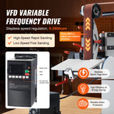 Sanding Accessories: VEVOR Belt Grinder Sander 72 x 2-Inch Belt Polisher with VFD 3 Grinding Moulds