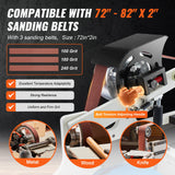 Sanding Accessories: VEVOR Belt Grinder Sander 72 x 2-Inch Belt Polisher with VFD 3 Grinding Moulds