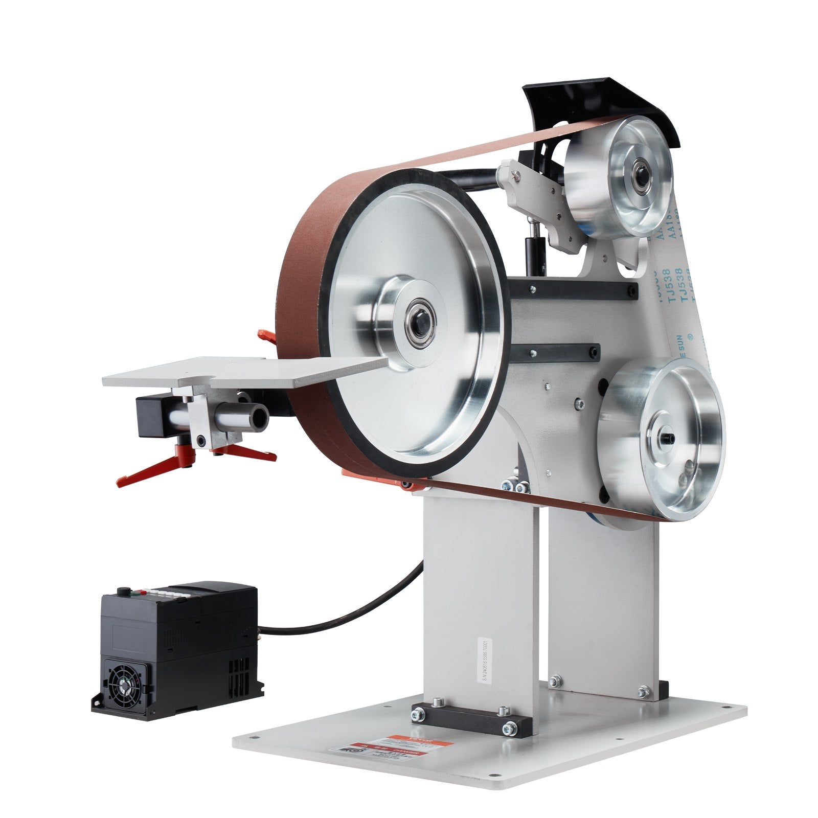 Sanding Accessories: VEVOR Belt Grinder Sander 72 x 2-Inch Belt Polisher with VFD 3 Grinding Moulds