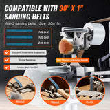 Desktops & Accessories: VEVOR Belt Grinder Sander, 30 x 1-Inch Variable Speed Belt Polisher with VFD, 550W Polishing Grinding Machine with 2 Grinding Moulds & 3PCS Sanding Belts for Metalworking, Knife Making