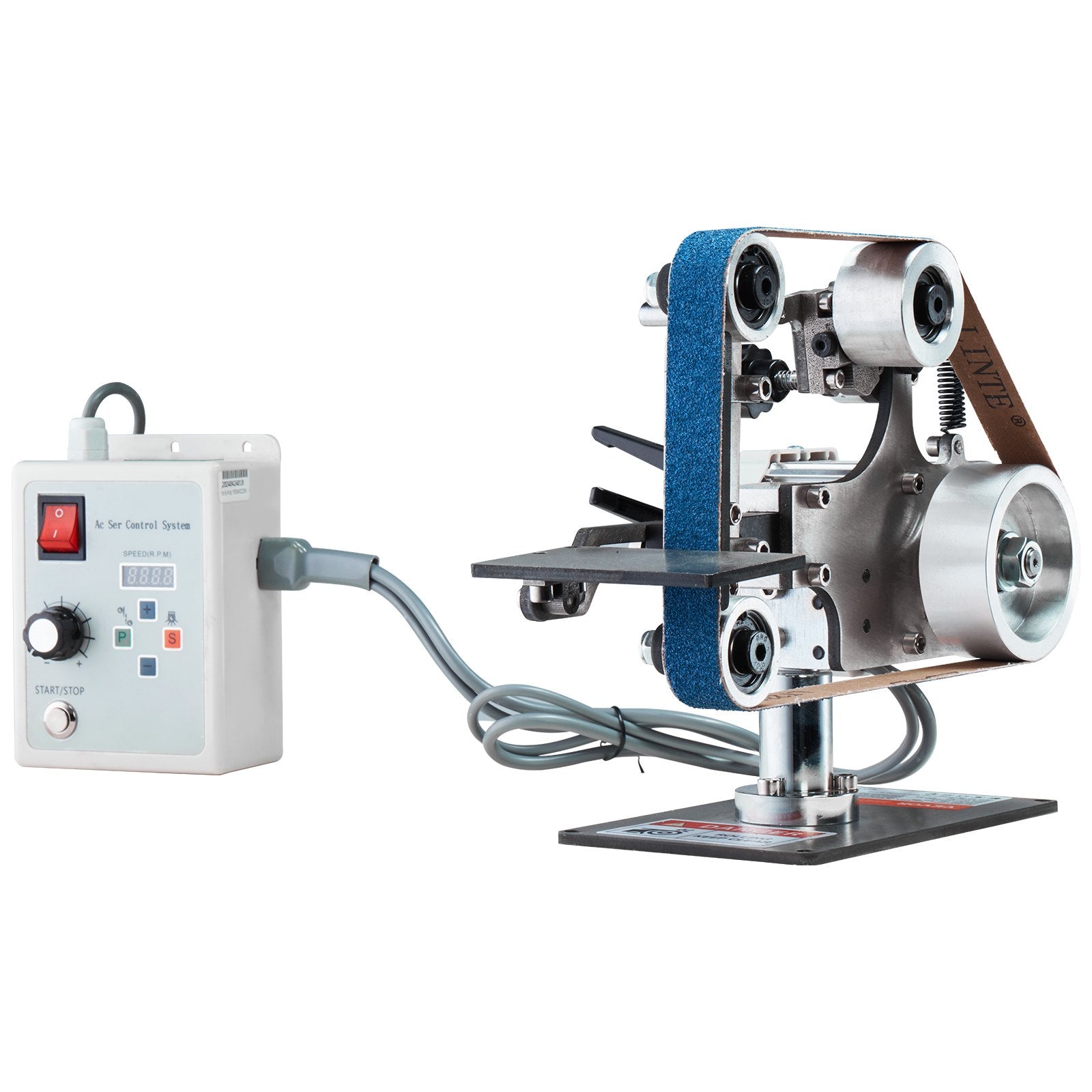Desktops & Accessories: VEVOR Belt Grinder Sander, 30 x 1-Inch Variable Speed Belt Polisher with VFD, 550W Polishing Grinding Machine with 2 Grinding Moulds & 3PCS Sanding Belts for Metalworking, Knife Making