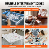 Activity Games: VEVOR Mahjong Table, Square 4 Player Folding Card Table with 4 Cup Holders & 4 Chip Trays, Portable Domino Game Table with 1 Set of Dominoes for Mahjong Poker Puzzles, 90 x 90-inch, White