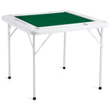 Calendars, Organisers & Planners: VEVOR Mahjong Table, 4 Player Folding Domino Table with Wear-Resistant Green Tabletop, Portable Square Card Table with 4 Cup Holders & 4 Chip Trays for Mahjong Poker Puzzles, 90 x90-inch