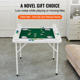 Calendars, Organisers & Planners: VEVOR Mahjong Table, 4 Player Folding Domino Table with Wear-Resistant Green Tabletop, Portable Square Card Table with 4 Cup Holders & 4 Chip Trays for Mahjong Poker Puzzles, 90 x90-inch