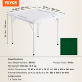 Calendars, Organisers & Planners: VEVOR Mahjong Table, 4 Player Folding Domino Table with Wear-Resistant Green Tabletop, Portable Square Card Table with 4 Cup Holders & 4 Chip Trays for Mahjong Poker Puzzles, 90 x90-inch